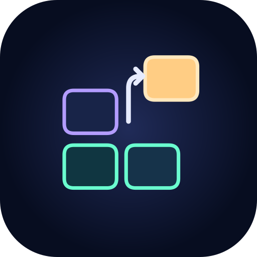 Keys Custom app icon: movable mint and violet keys with an amber key